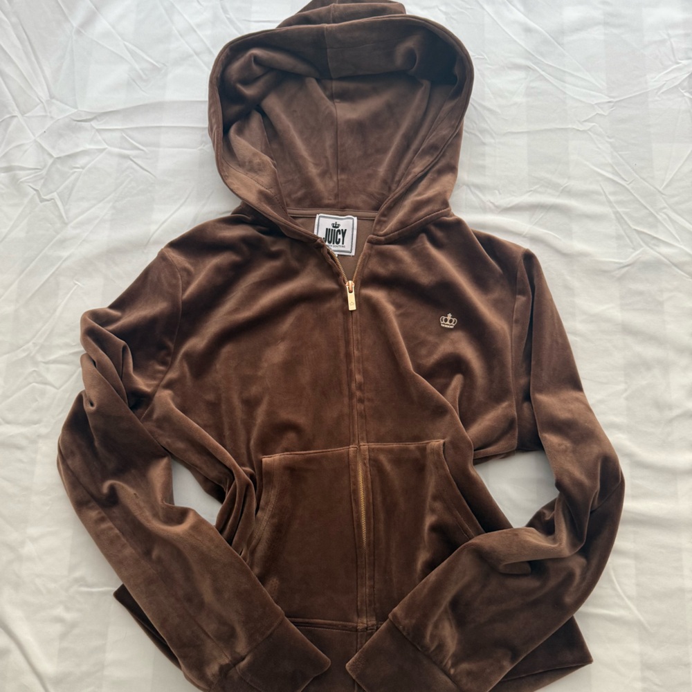 Juicy Couture Brown Velour Hoodie